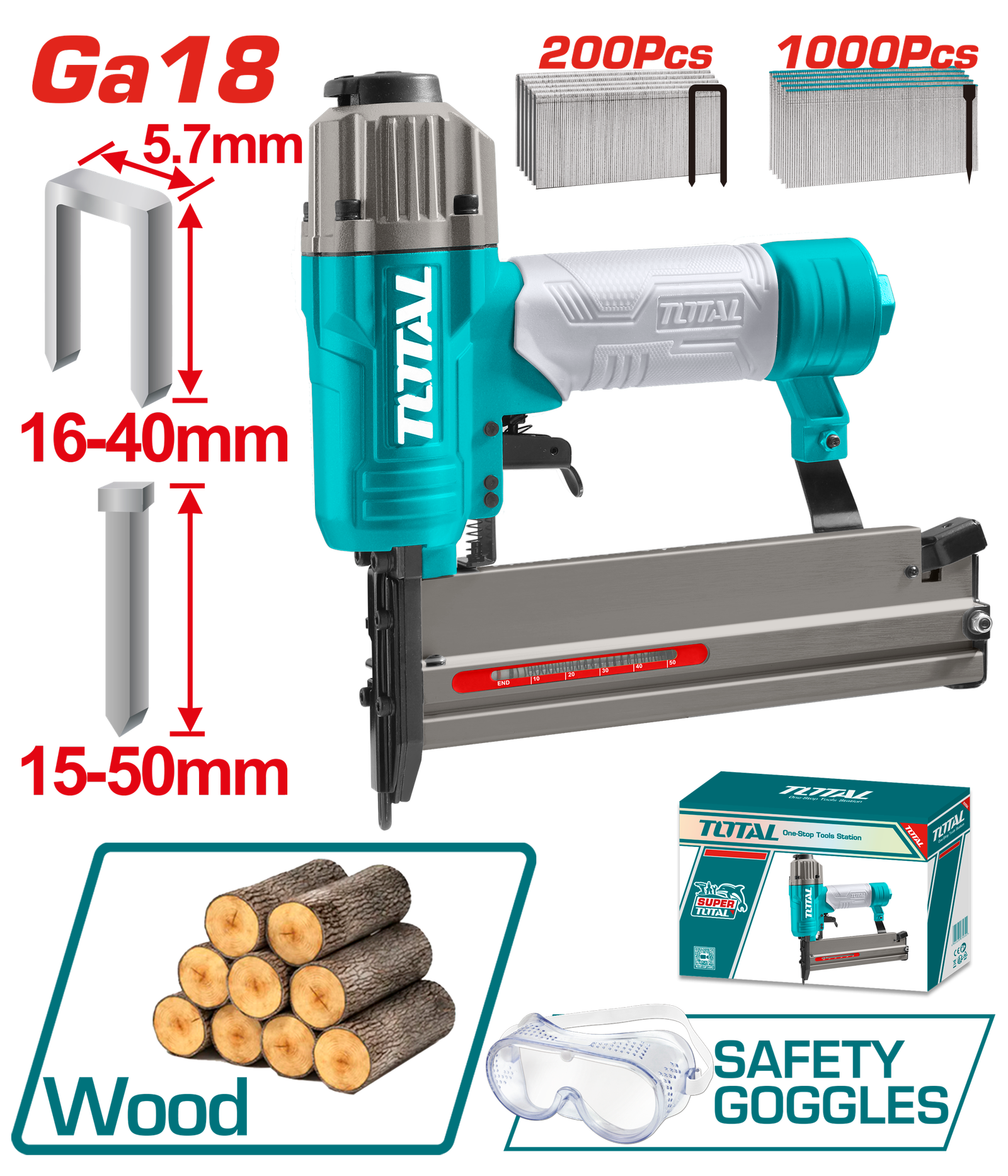 TOTAL 2 IN 1 NAILER & STAPLER (TAT81501)