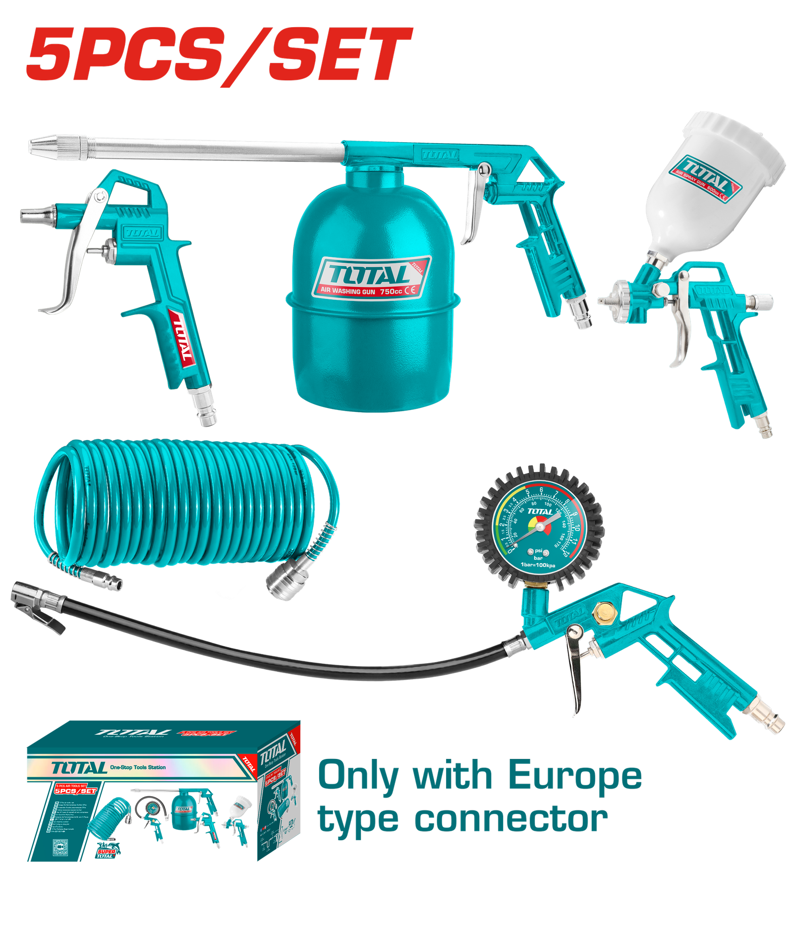 TOTAL AIR TOOLS SET 5 PCS (TATK053)