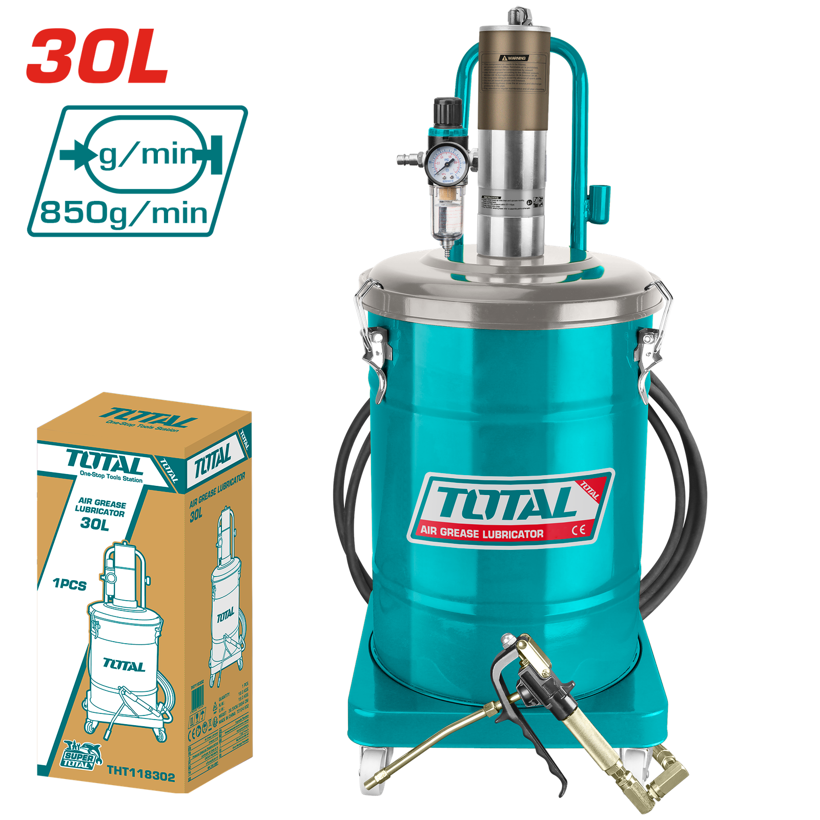 TOTAL PROFESSIONAL AIR GREASE LUBRICATOR 30LTR (THT118302)