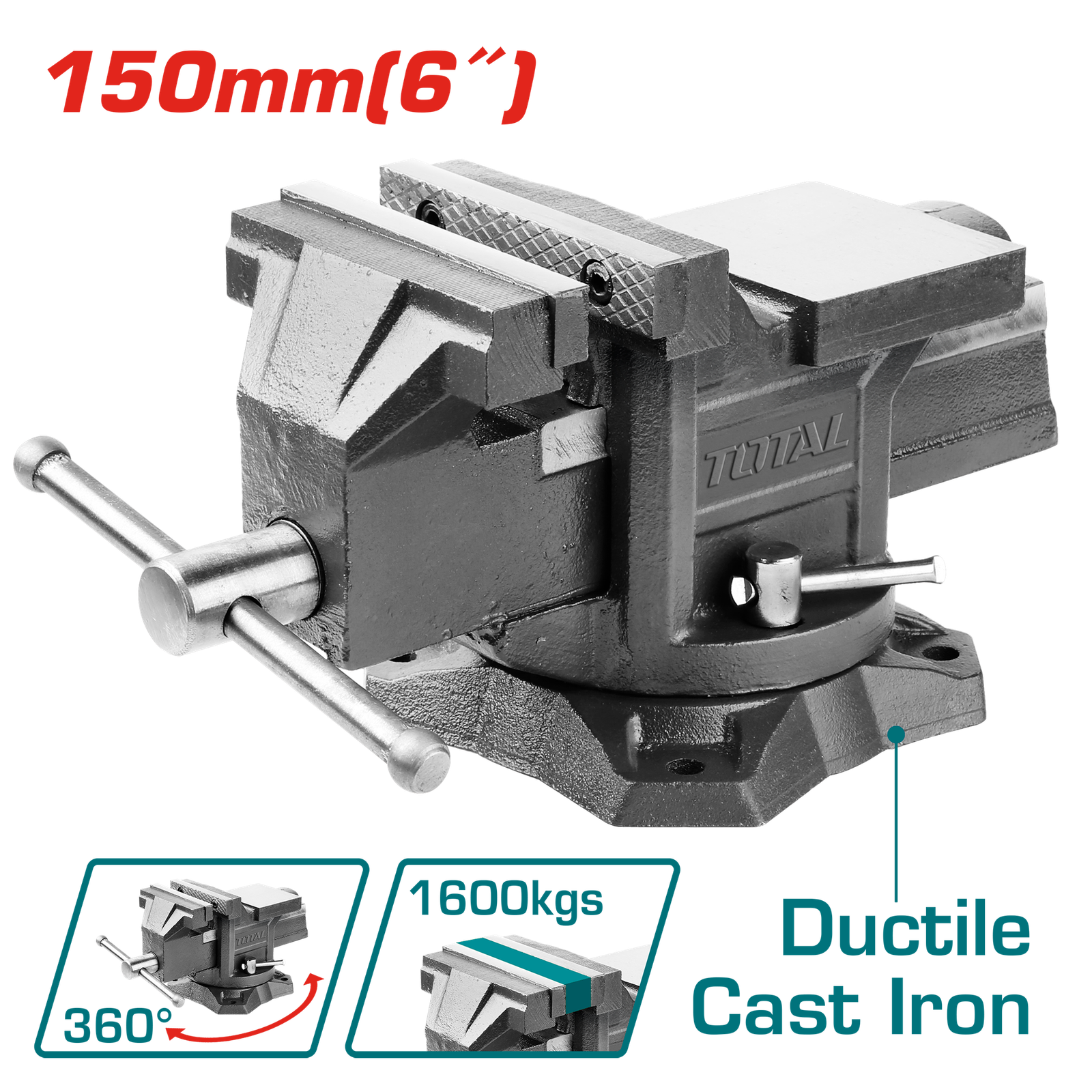 TOTAL BENCH VICE 6" - 150MM (THT6166)