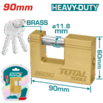 TOTAL BRASS BLOCK PADLOCK 90MM (TLK32903)
