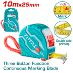 TOTAL STEEL MEASURING TAPE 10M*25MM (TMT126101)