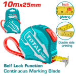 TOTAL STEEL MEASURING TAPE 10M*25MM METRIC (TMT1262101)