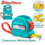 TOTAL STEEL MEASURING TAPE 8*25MM (TMT34825)