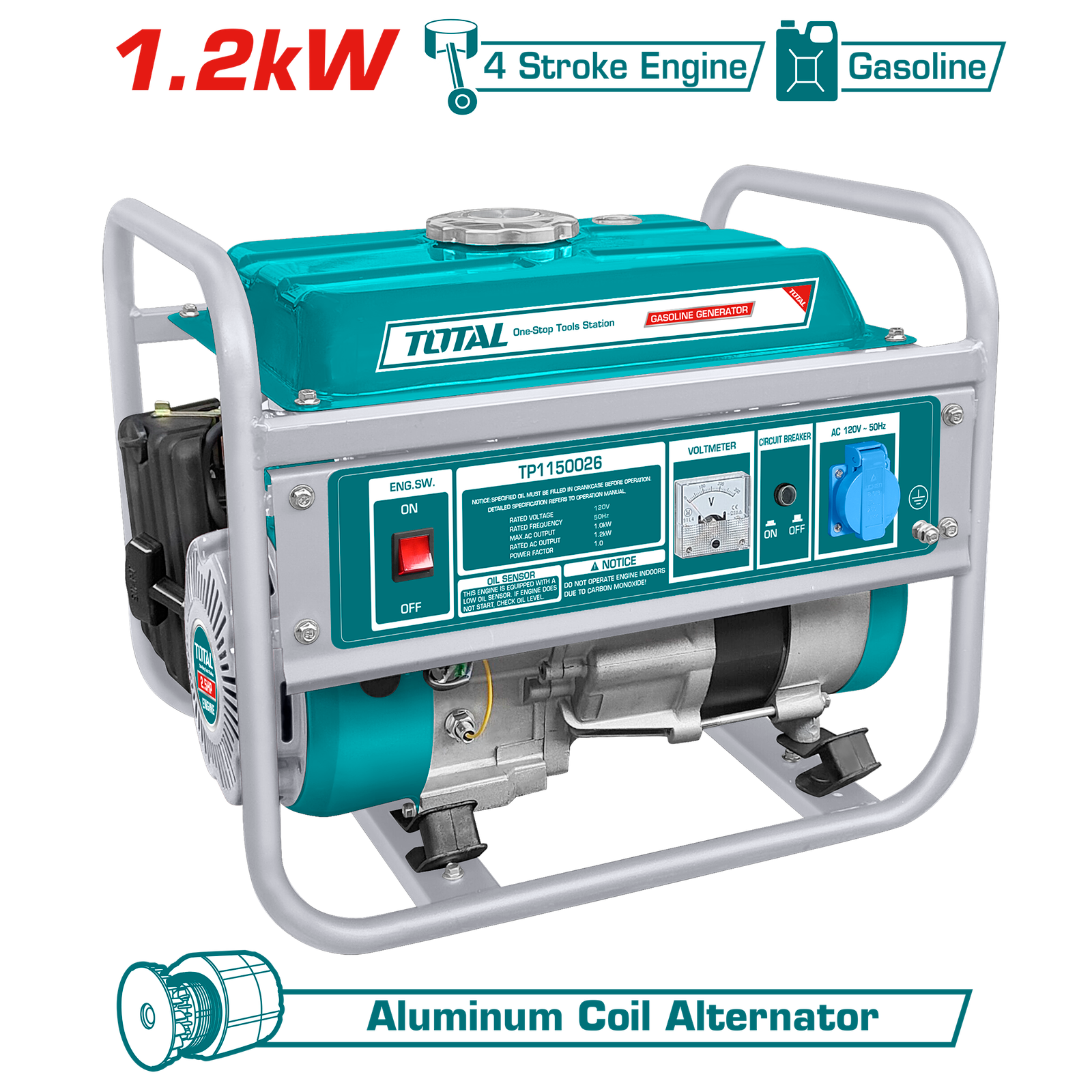 TOTAL GASOLINE GENERATOR 1.2KW (TP115005)