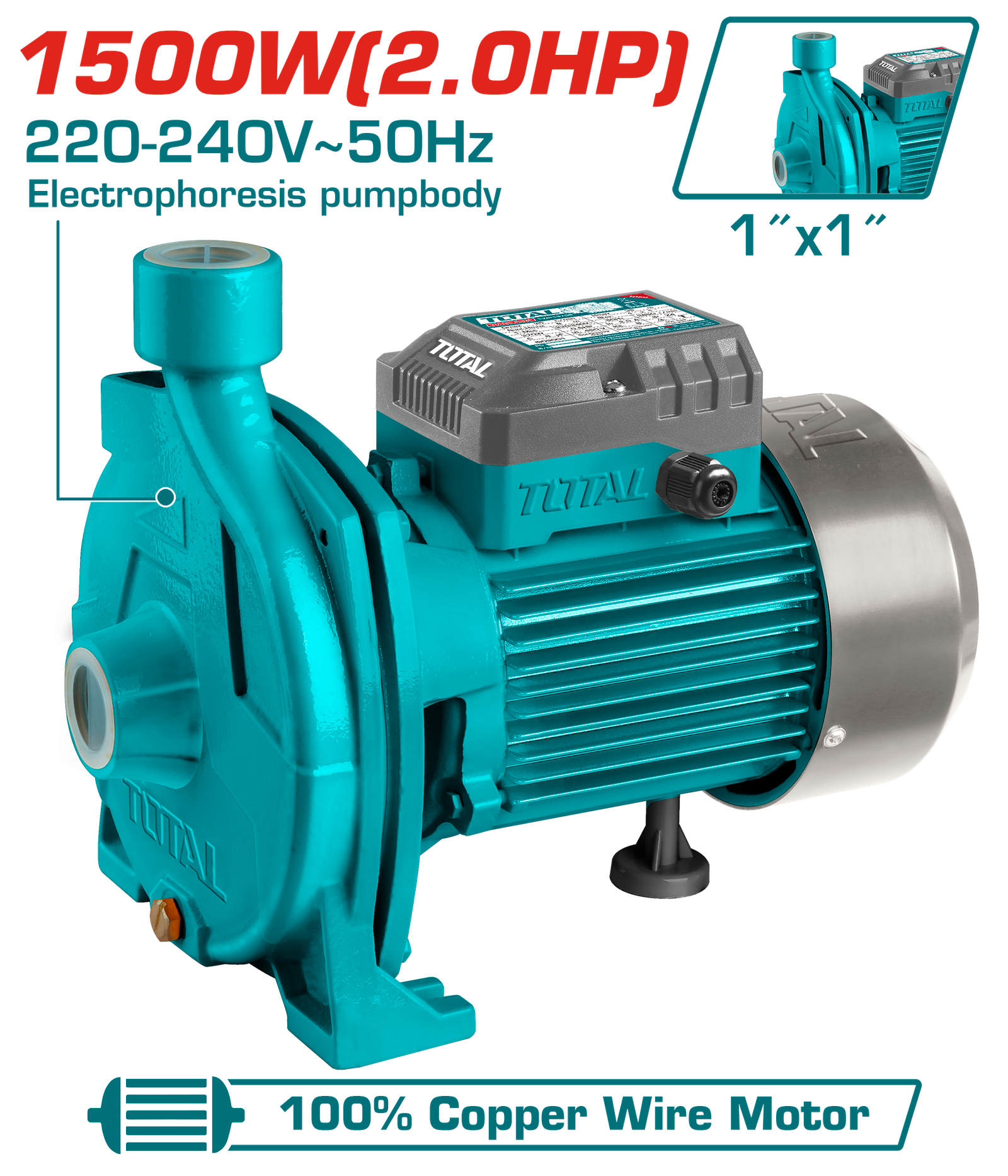 TOTAL CENTRIFUGAL PUMP 1500W 2HP (TWP215006)