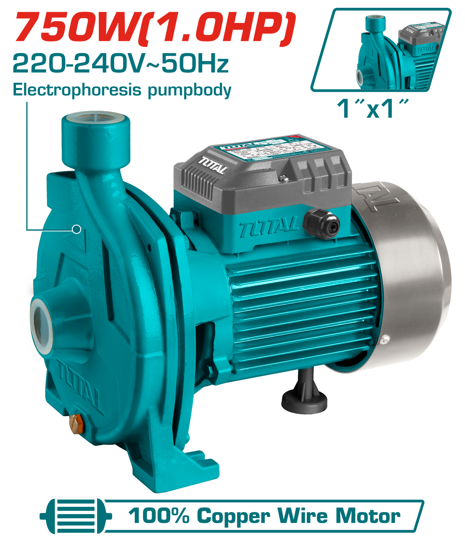 TOTAL CENTRIFUGAL PUMP 750W 1HP (TWP27506)