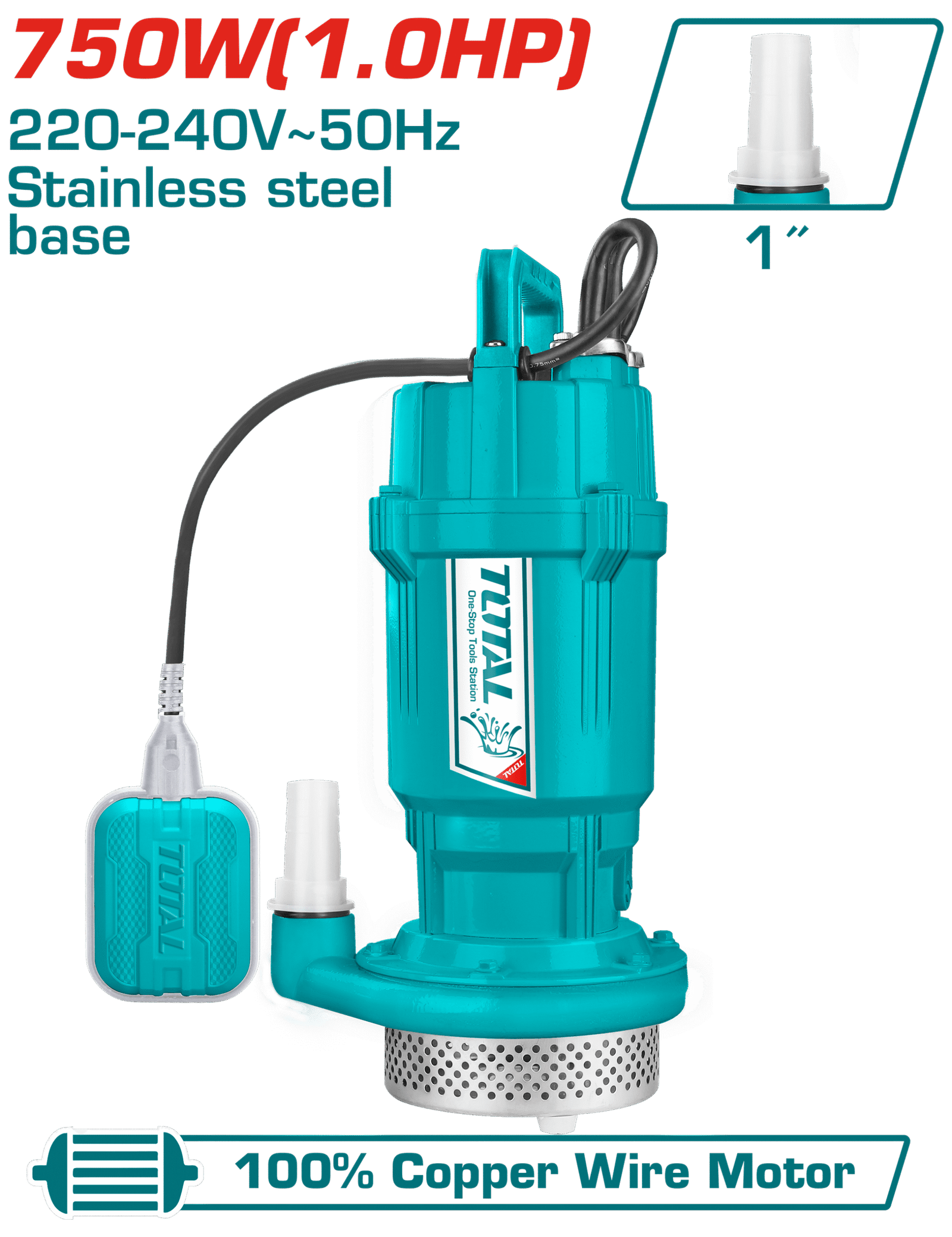 TOTAL SUBMERSIBLE PUMP 750W (TWP67506)