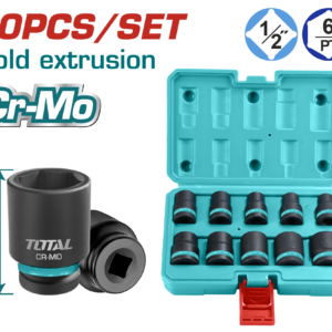 TOTAL 1/2" IMPACT SOCKET SET 10PCS (THISTD12101)