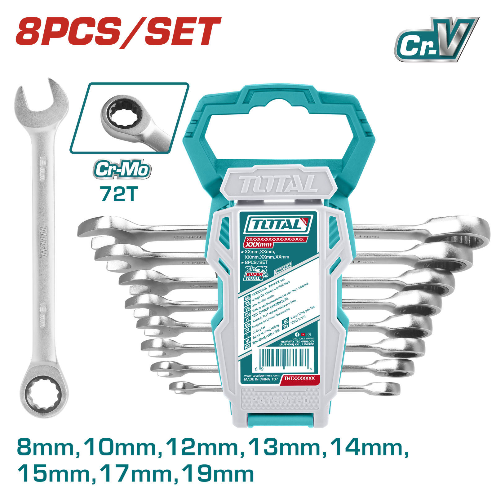 TOTAL RATCHET SPANNER SET 8 PCS (THT102RK086)