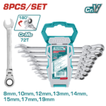 TOTAL 8PCS FLEXIBLE RACHET SPANNER SET (THT102RK586)