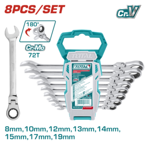 TOTAL 8PCS FLEXIBLE RACHET SPANNER SET (THT102RK586)