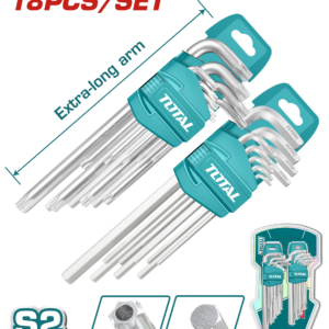TOTAL SET HEX KEY + TORX KEY 18 PCS (THT106KT0181)