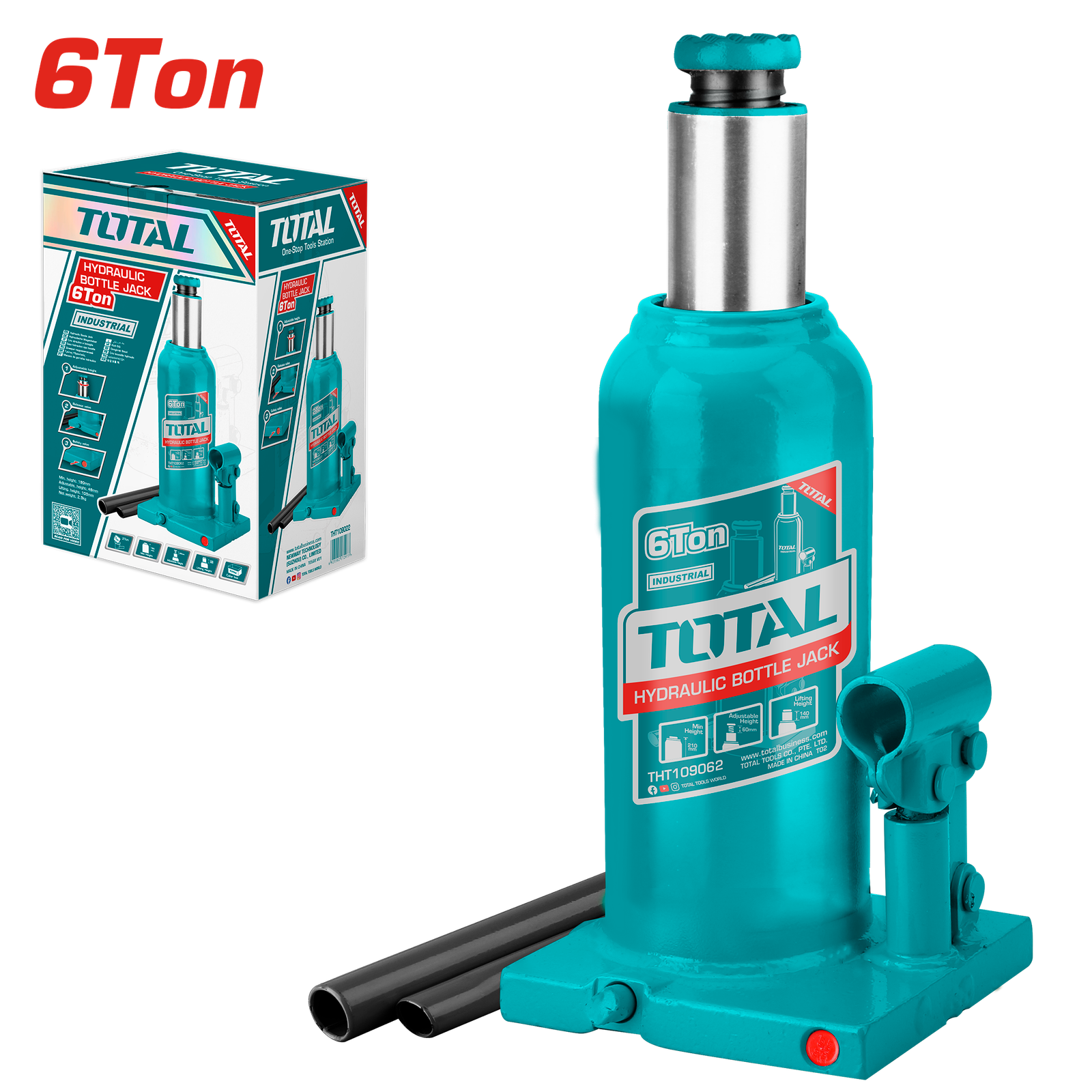 TOTAL HYDRAULIC BOTTLE JACK 6T (THT109062)