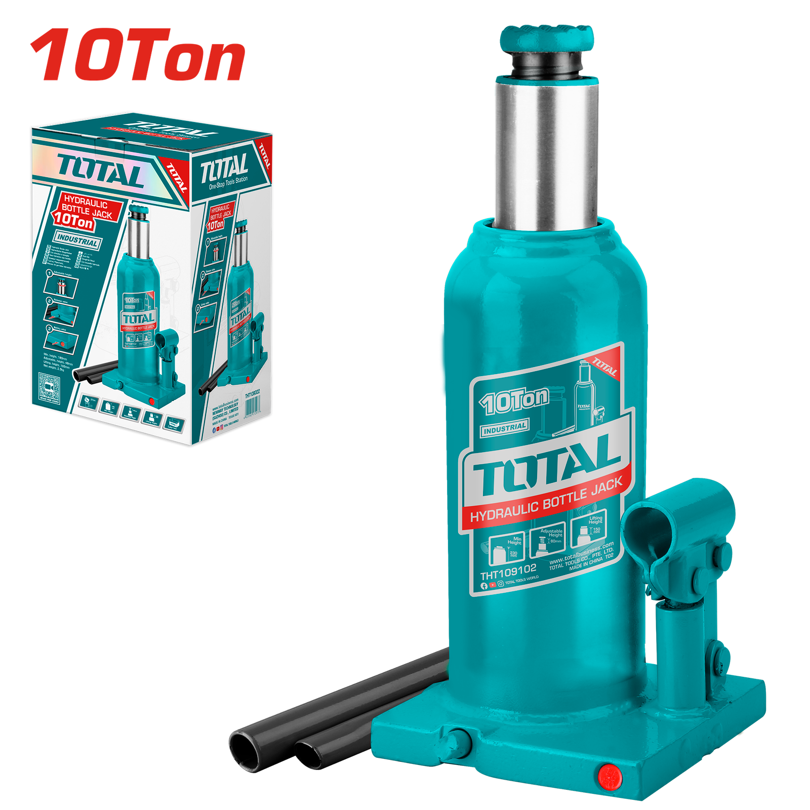 TOTAL HYDRAULIC BOTTLE JACK 10T (THT109102)
