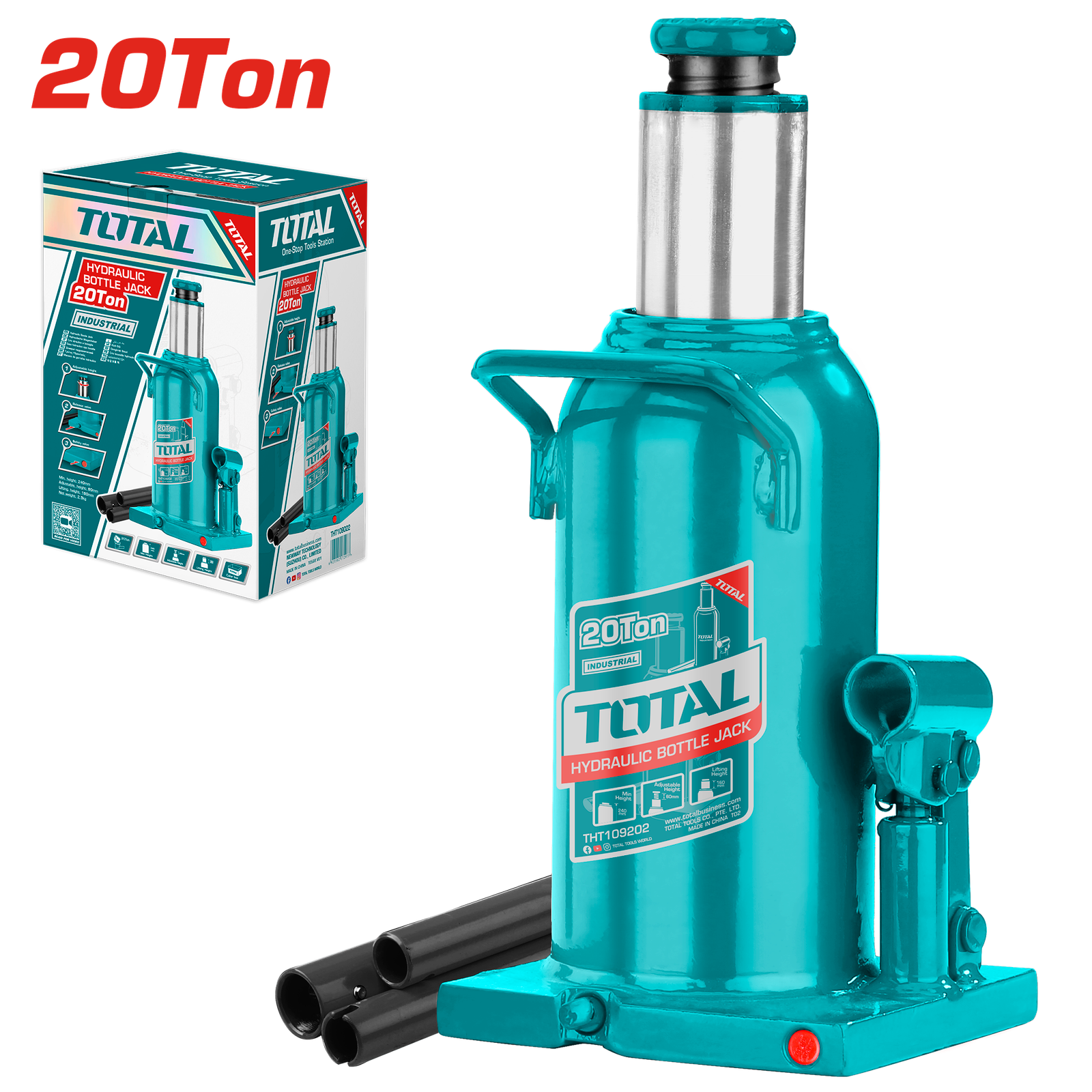TOTAL HYDRAULIC BOTTLE JACK 20T (THT109202)