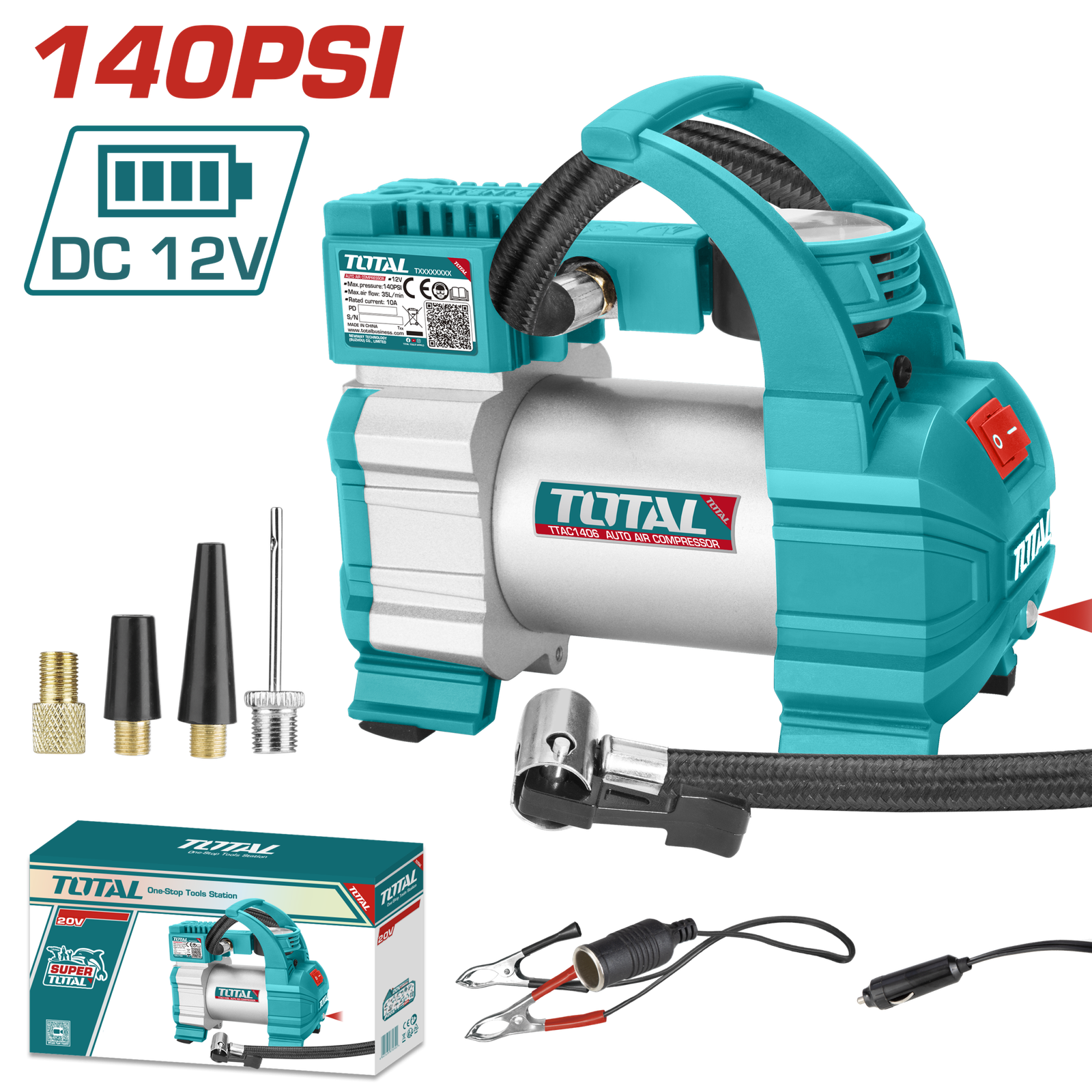 TOTAL AUTO AIR COMPRESSORE 12V (TTAC1406)