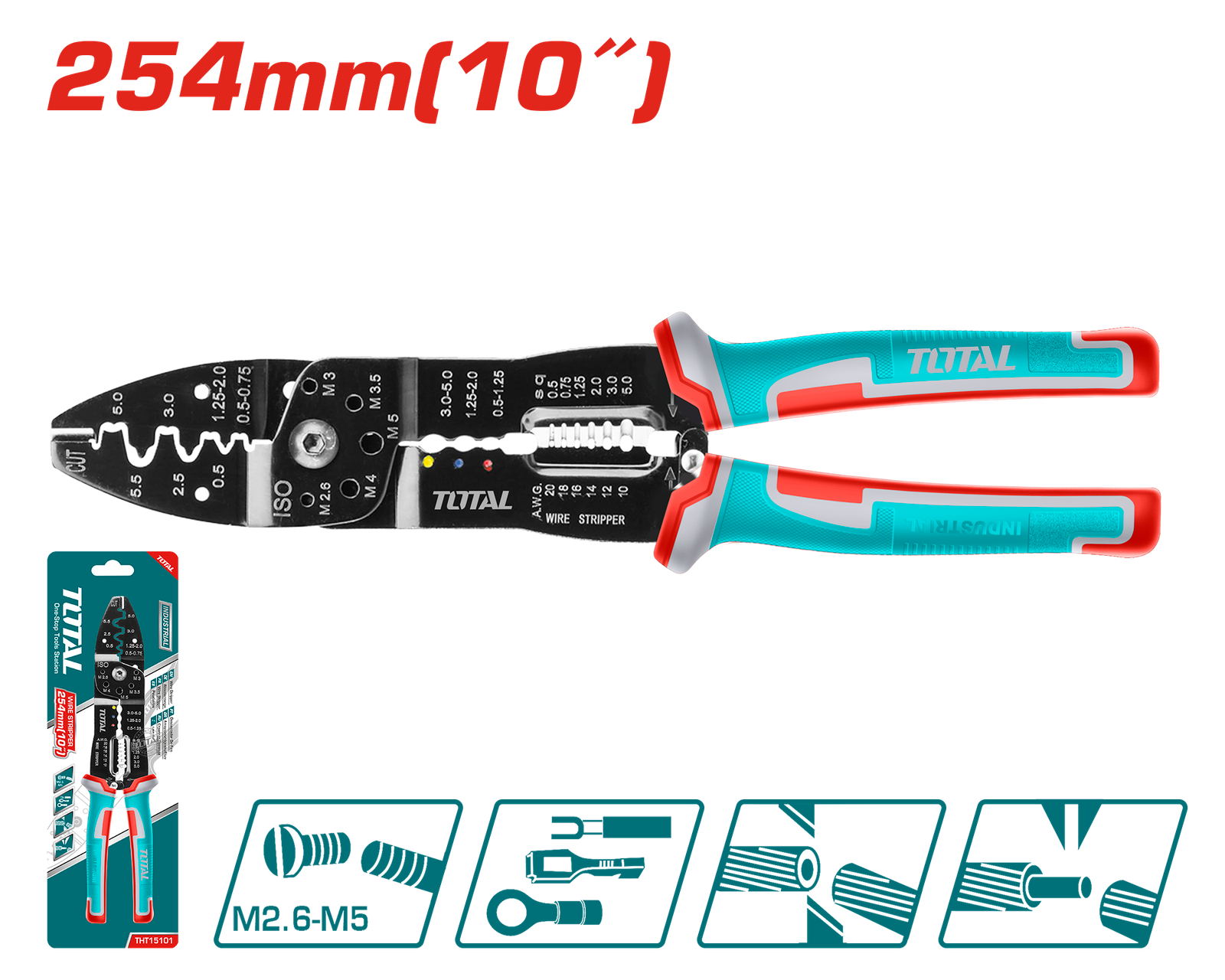 TOTAL WIRE STRIPPER 254mm (THT15101)