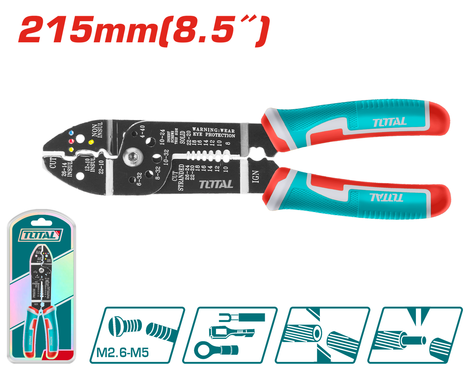 TOTAL WIRE STRIPPER 215mm (THT15851)