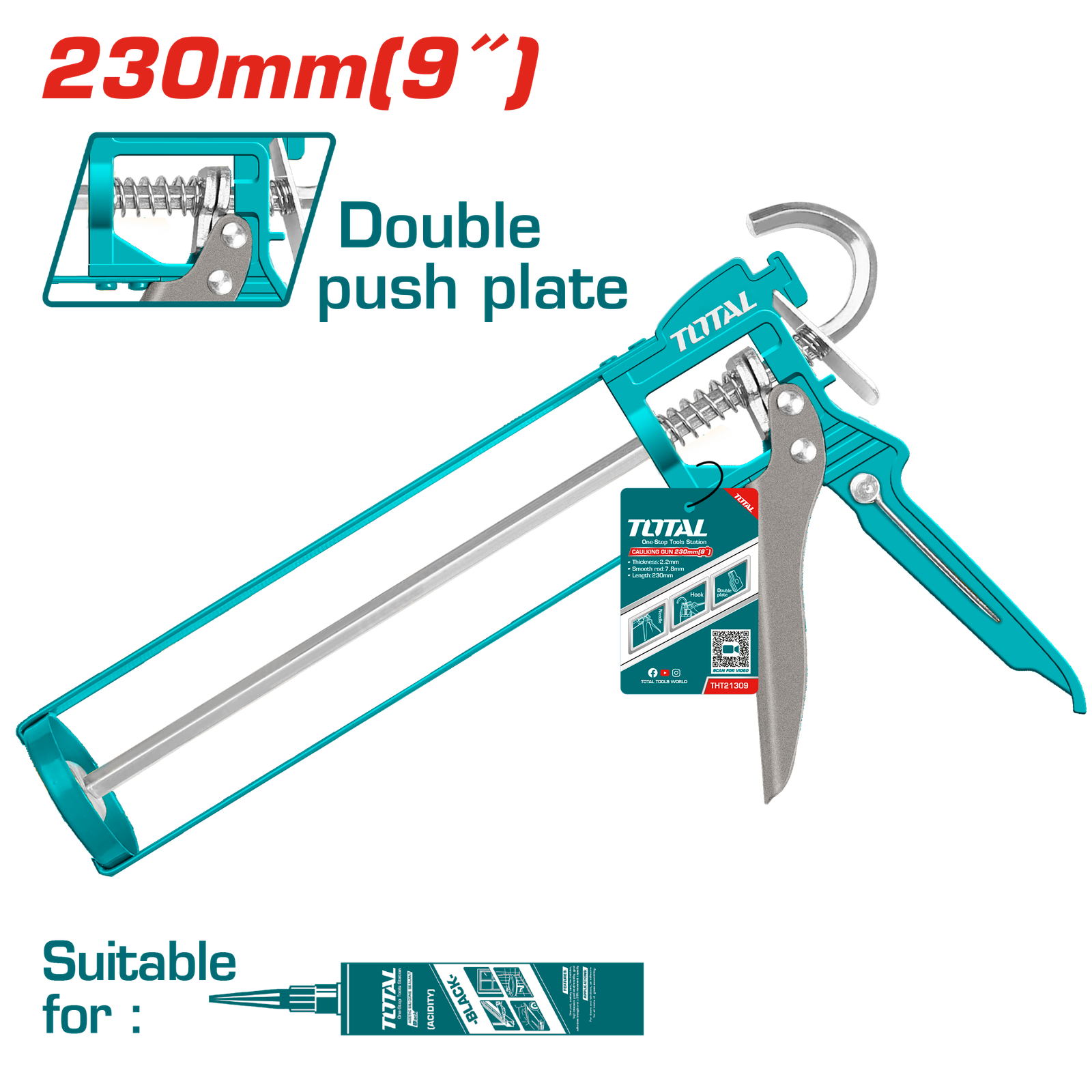 TOTAL CAULKING GUN 230MM 9" (THT21309)