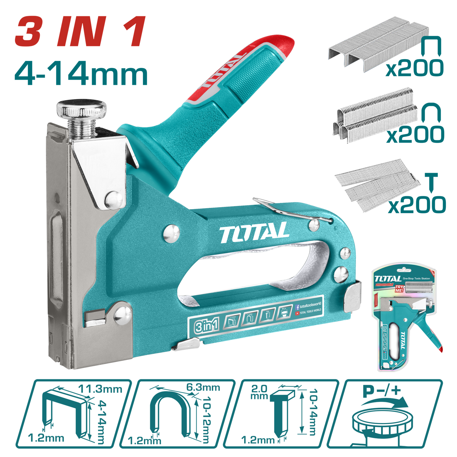 TOTAL STAPLE GUN 3 IN 1 (THT31143)
