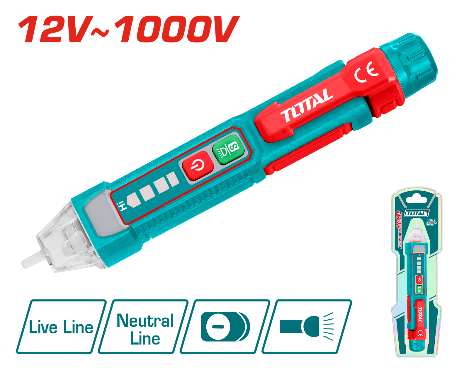 TOTAL AC VOLTAGE DETECTOR 12V-1000V (THT100091)