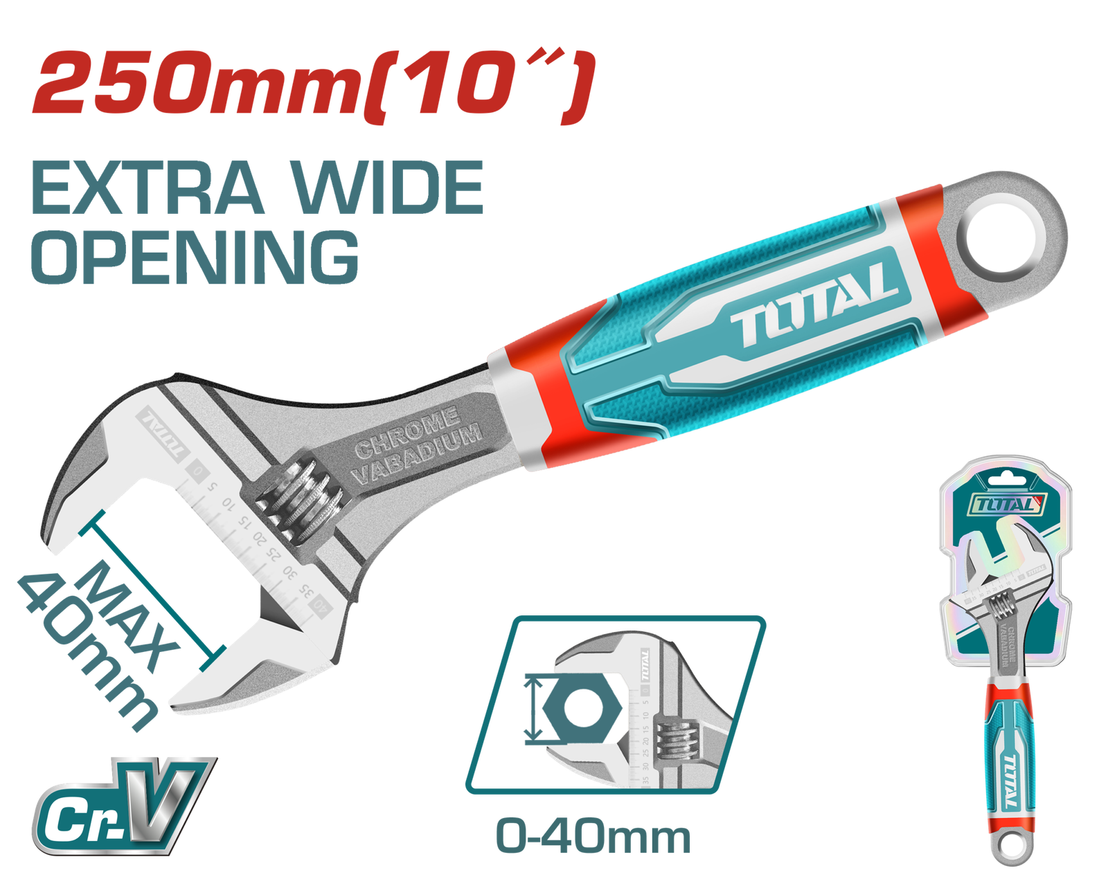 TOTAL ADJUSTABLE WRENCH 10" (THT101106)