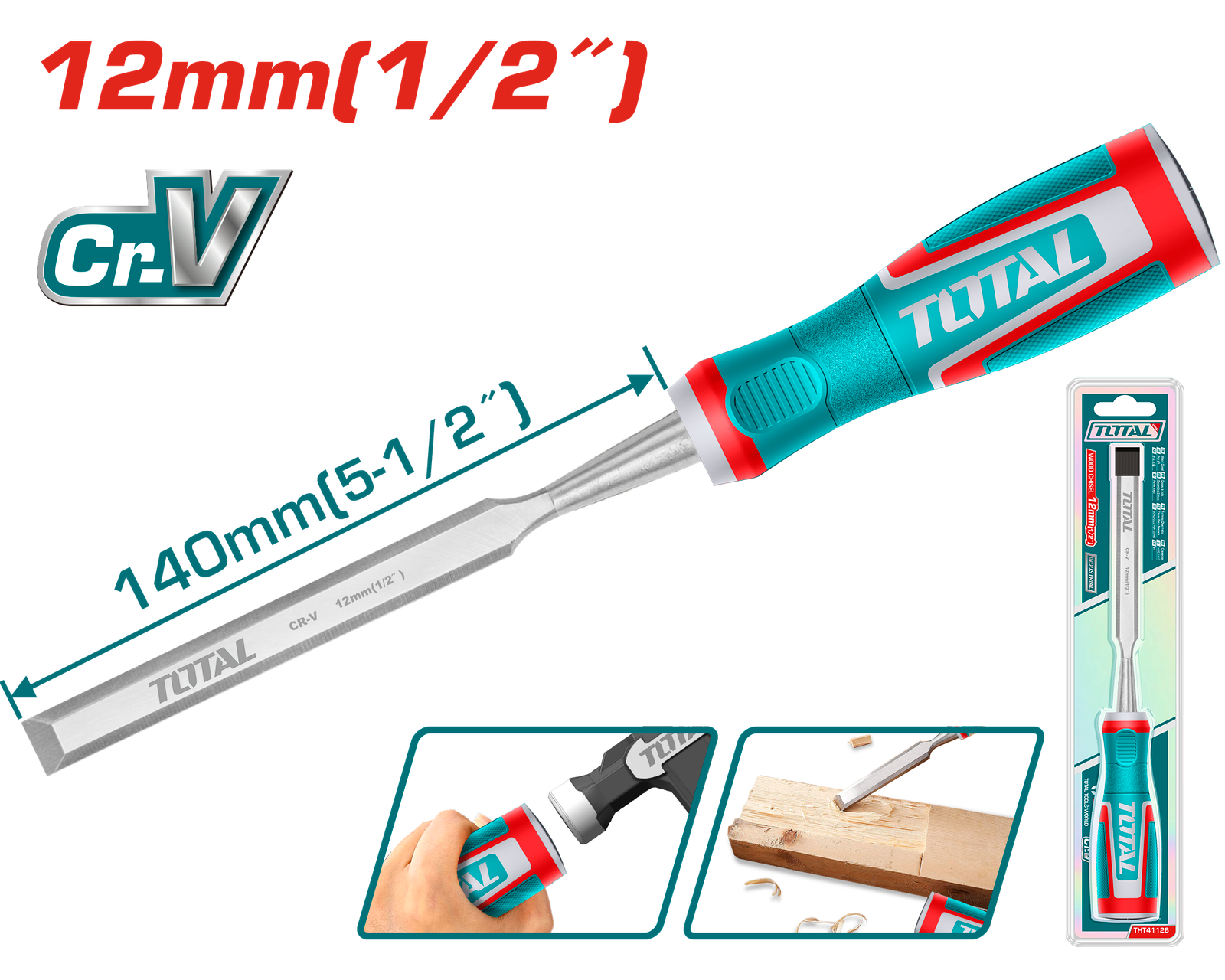 TOTAL WOOD CHISEL 12mm (THT41126)