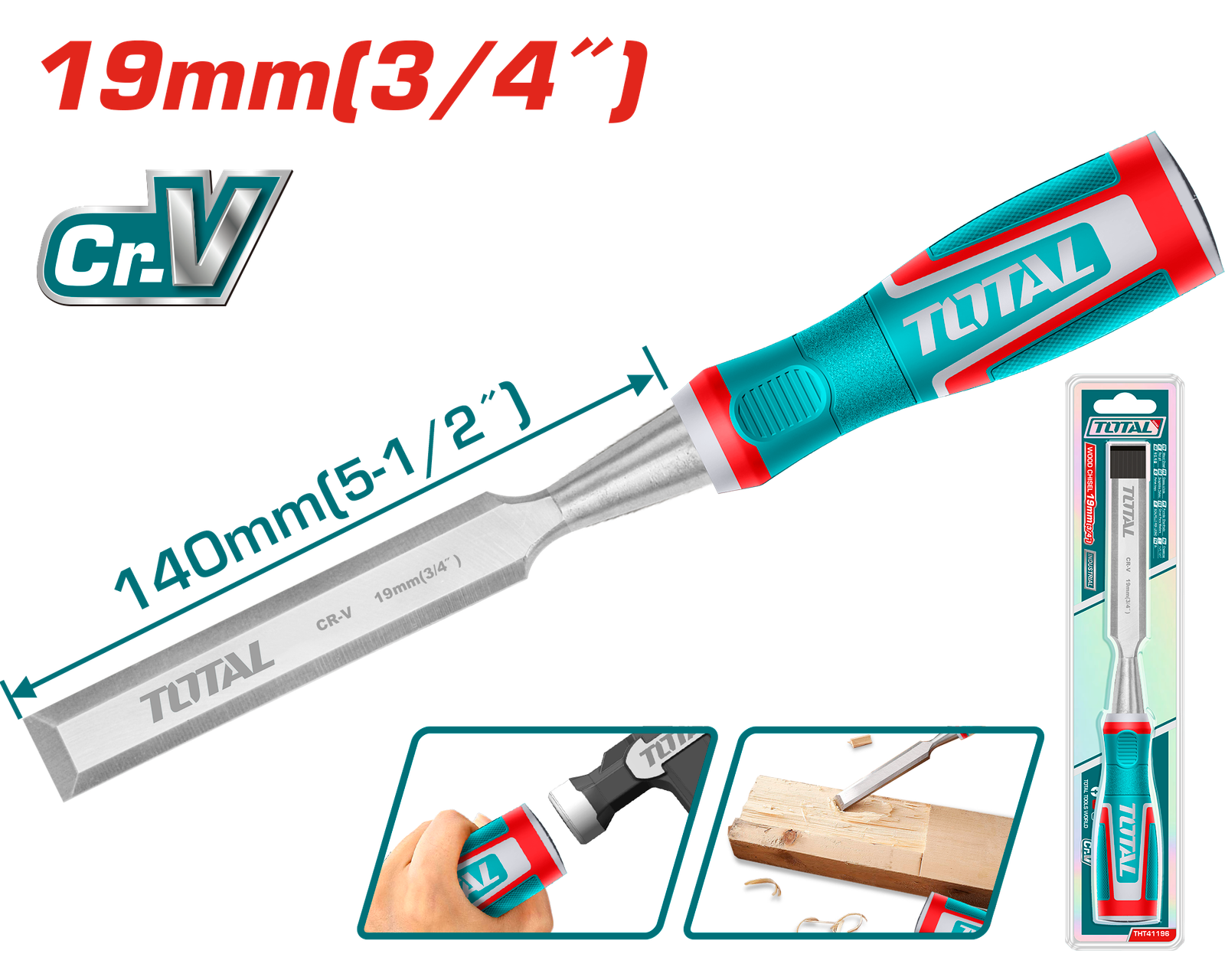 TOTAL WOOD CHISEL 19mm (THT41196)