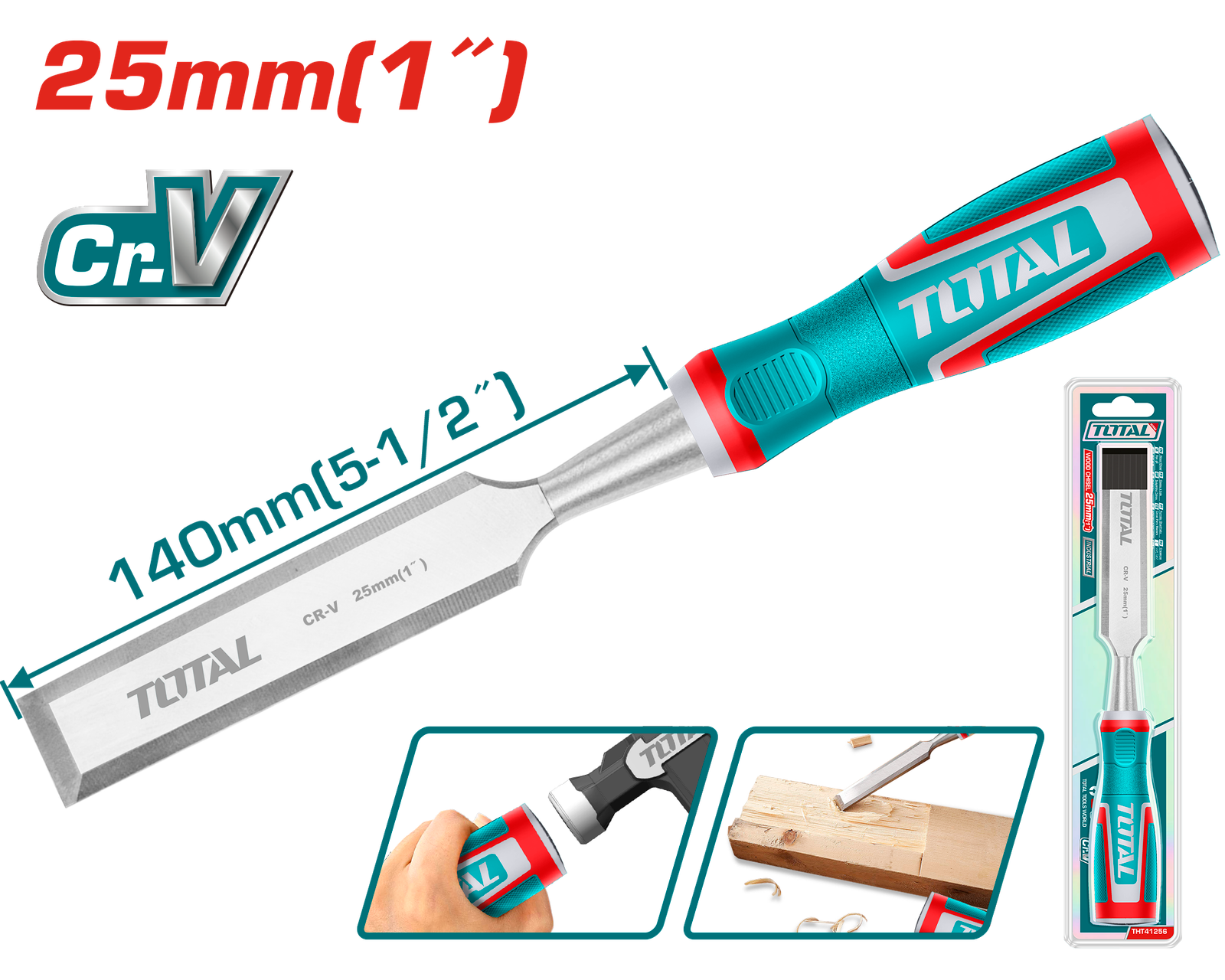 TOTAL WOOD CHISEL 25mm (THT41256)