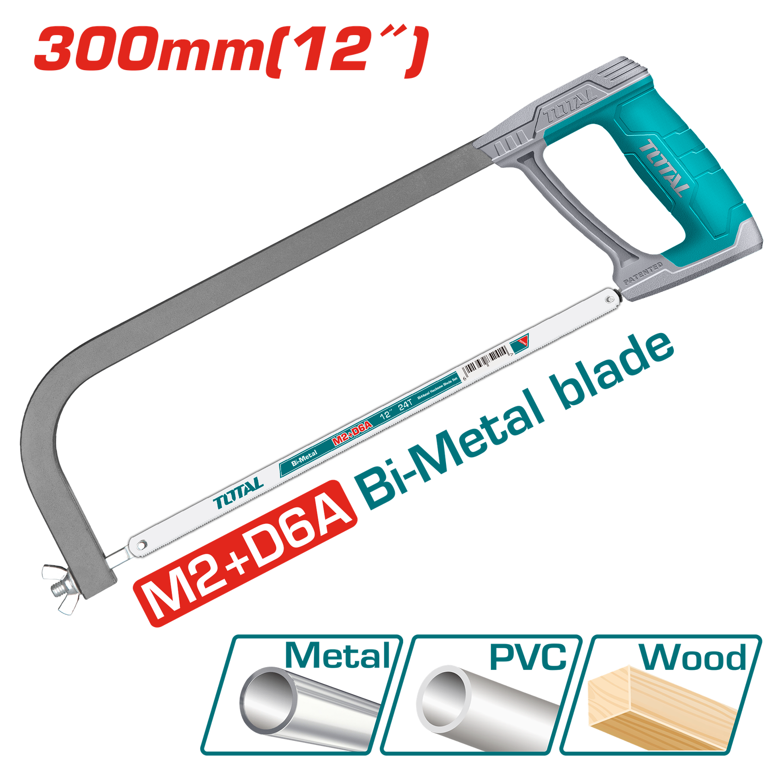 TOTAL 12"(300mm) HACKSAW FRAME (THT54166)