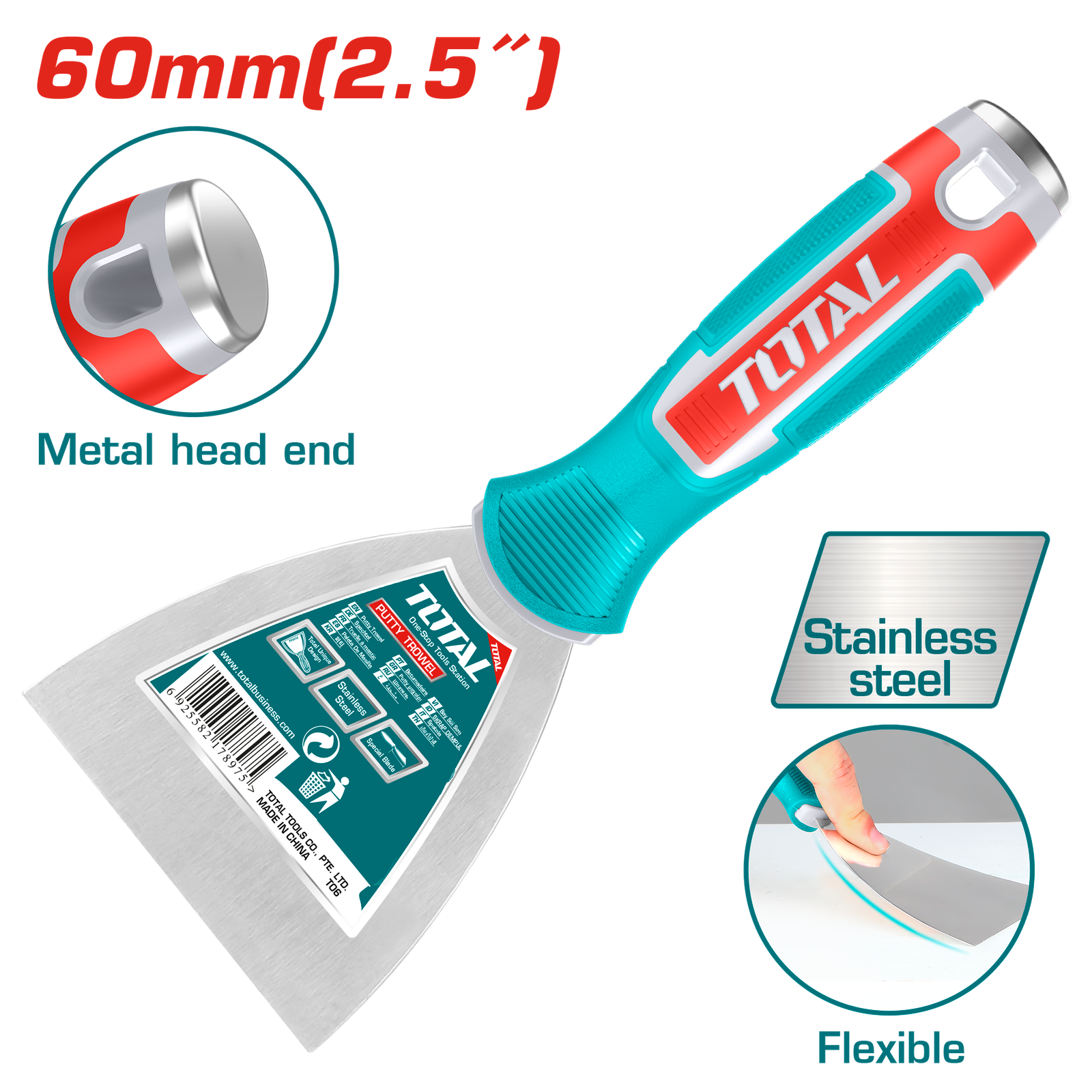 TOTAL PUTTY TROWEL 60mm (THT83606)