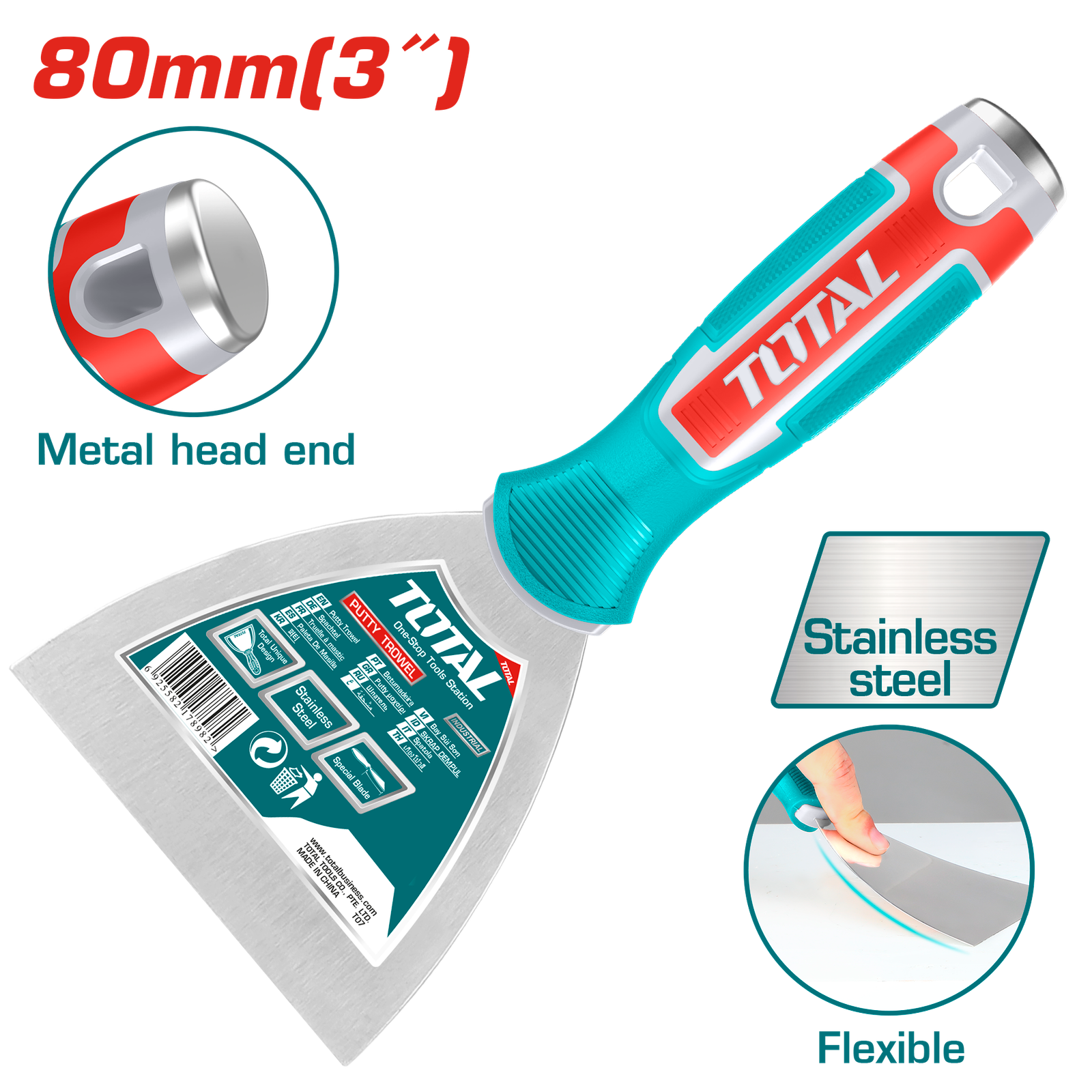 TOTAL PUTTY TROWEL 80mm (THT83806)