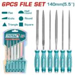 TOTAL 6PCS STEEL FILE SET 6" (THT91462)